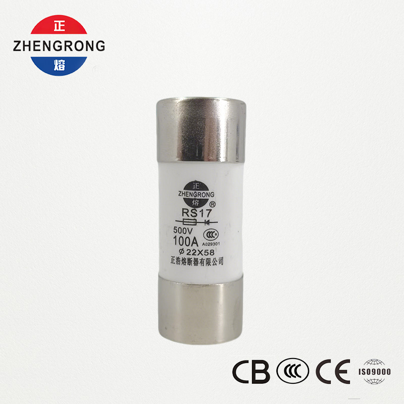 RS17 100A 500V cilindrinis greito veikimo saugiklis | 22*58mm | CCC sertifikuota