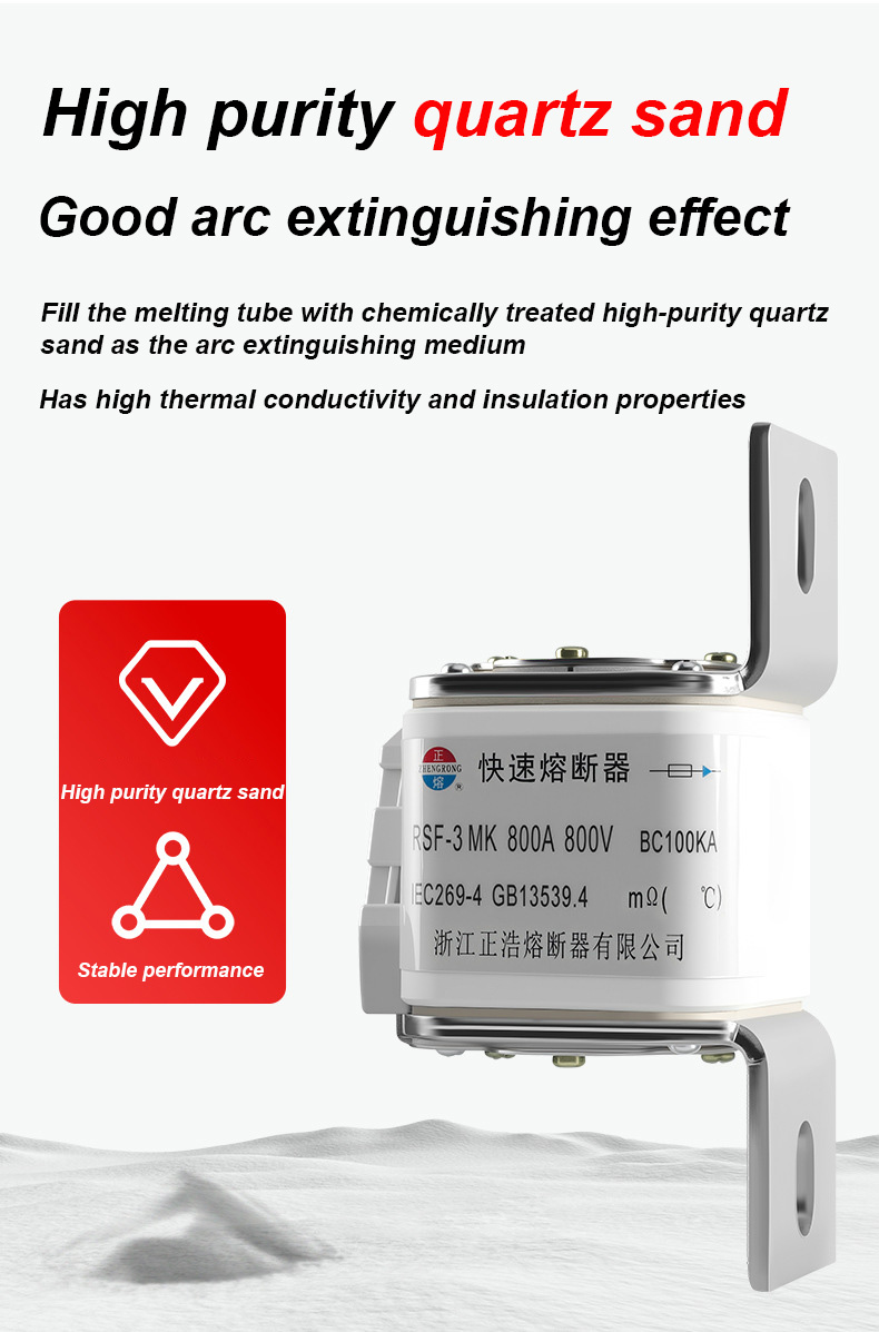 RSF-3MK 800V-800A BC100KA saugiklis Jungtys
